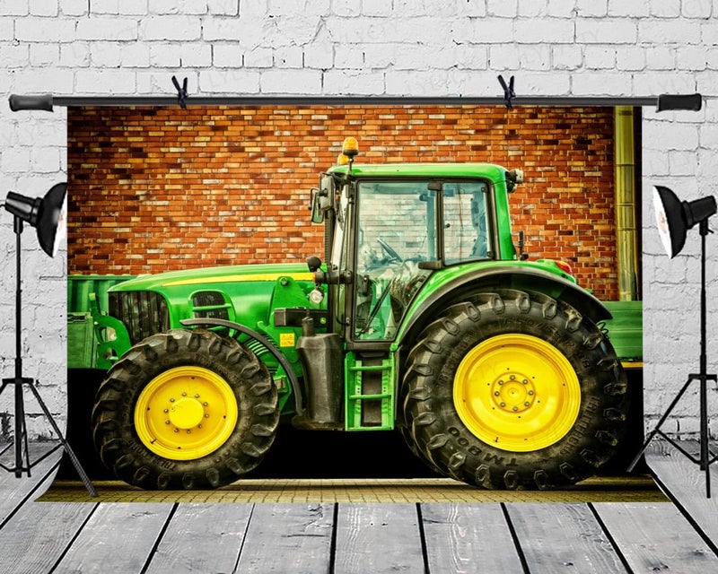 LYLYCTY 7x5ft Tractor Background Car Theme Photography Background Brick Wall Studio Photography Backdrop Props LYGE1008 - Image 4